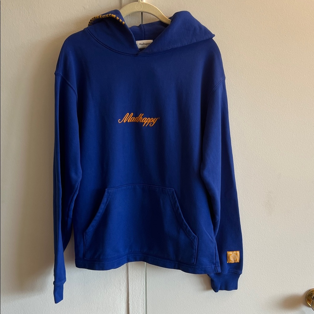 Madhappy Blue Hoodie with Orange Details